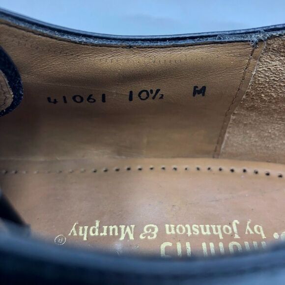 Johnston and Murphy by JM Men\'s Black Leather Wingtip Oxford Shoes Size 10.5 main image 5